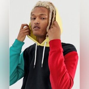 New Look Color Block Hoodie sz M
